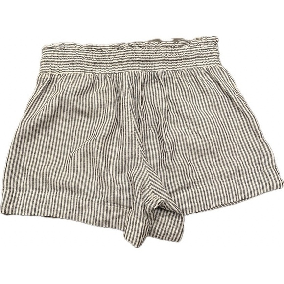 🛥️ A NEW DAY Linen Blend Shorts with Blue & White Stripes, Small - Picture 2 of 4